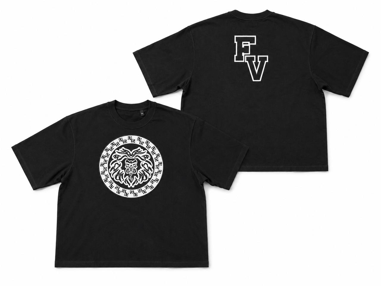 Black GMA(Gas Mane Attraction) t-shirt Embroidery patch’s front and back
